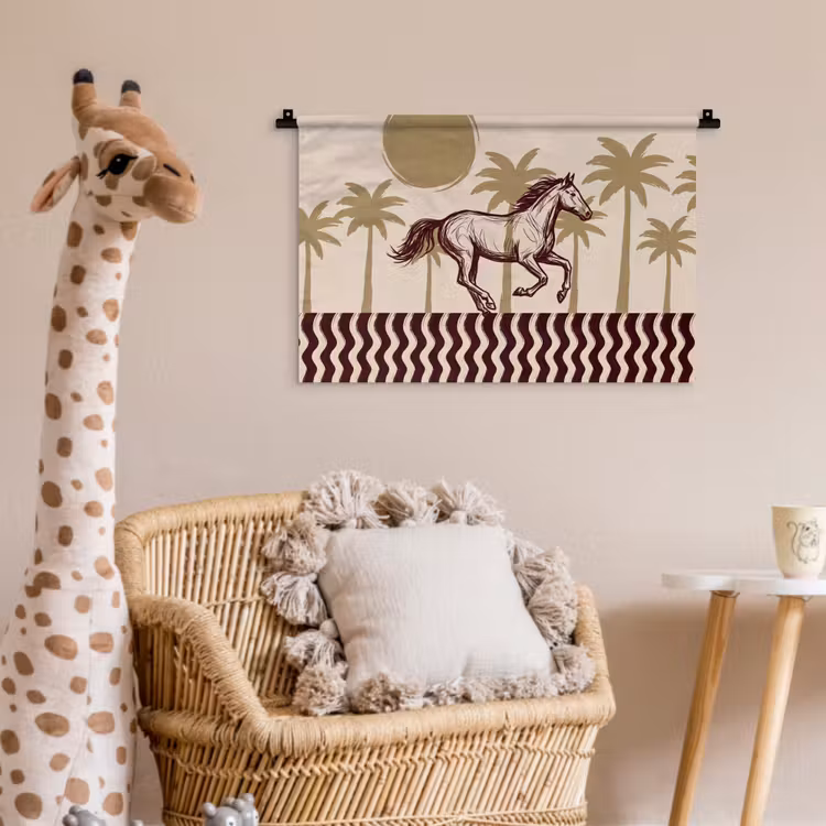 Wandkleed - Paard - Galopperend - Woestijn - Illustratie — 5