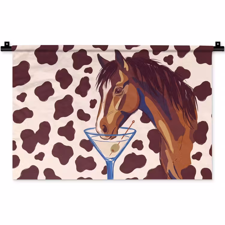 Wandkleed - Paard - Martini - Dieren - Abstract - Bruin — 1