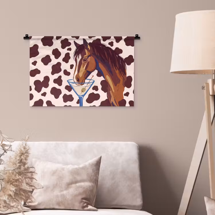 Wandkleed - Paard - Martini - Dieren - Abstract - Bruin — 2