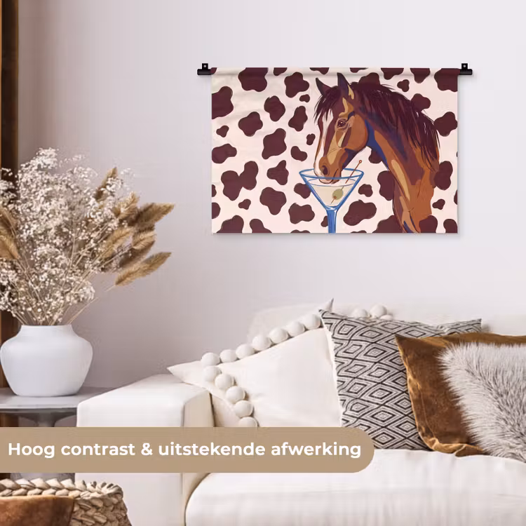 Wandkleed - Paard - Martini - Dieren - Abstract - Bruin — 4