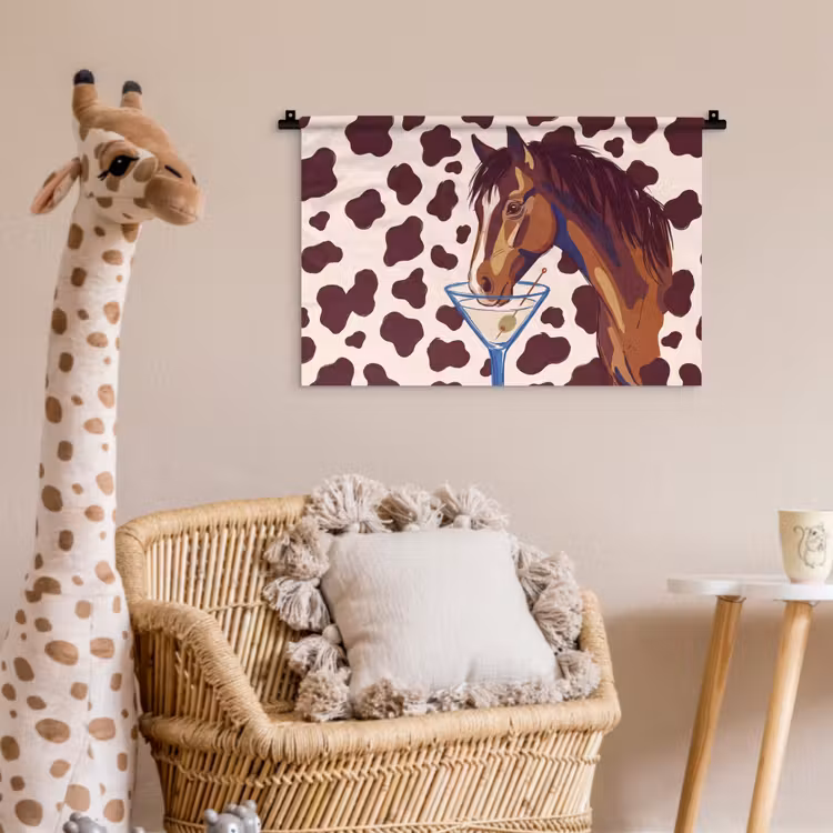 Wandkleed - Paard - Martini - Dieren - Abstract - Bruin — 5