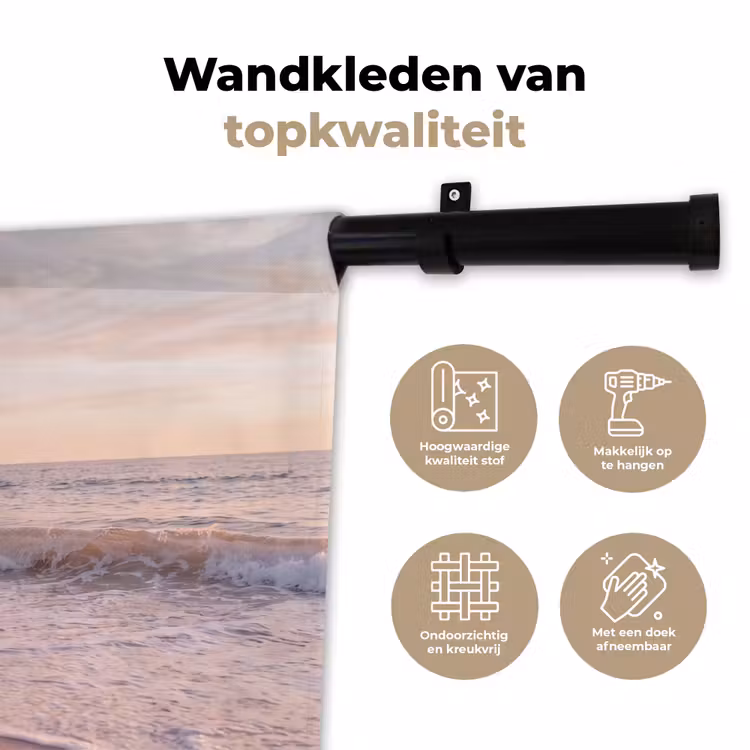 Wandkleed - Strand - Zee - Golven - Natuur - Zonsondergang — 3