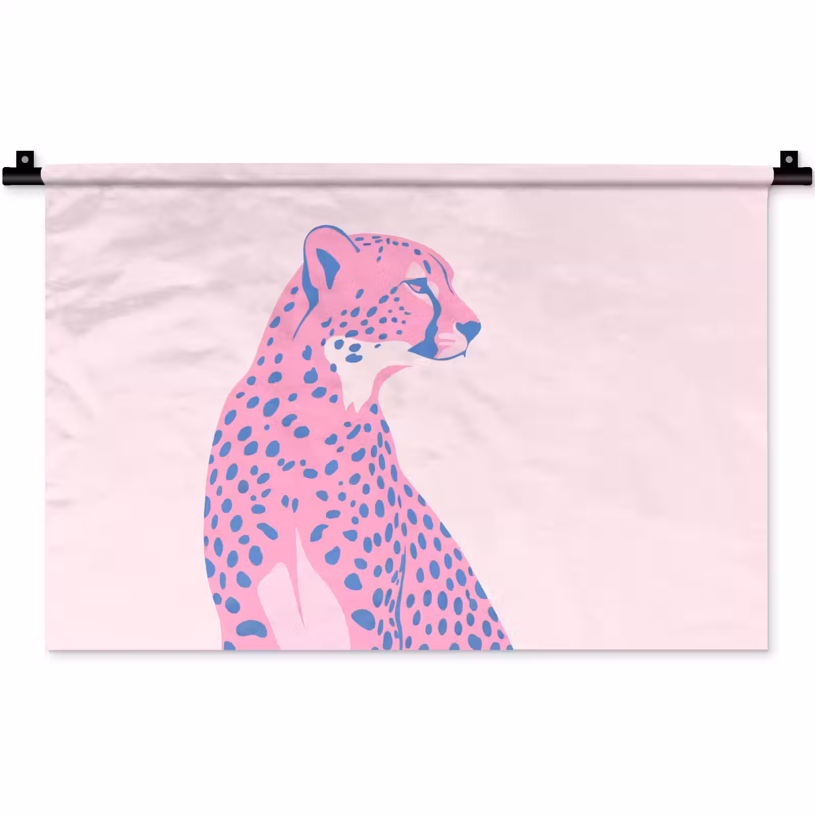Wandkleed - Dieren - Profiel - Abstract - Roze - Blauw — 1