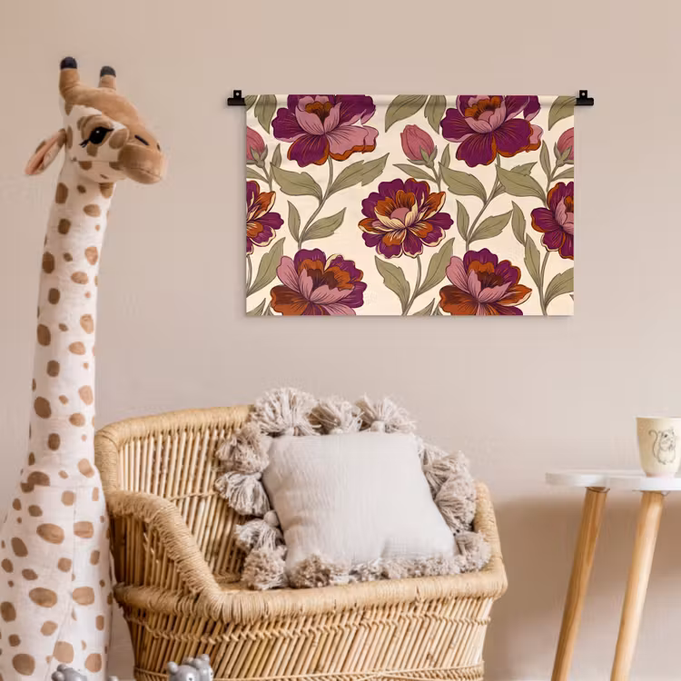 Wandkleed - Bloemen - Patroon - Natuur - Modern - Paars — 5