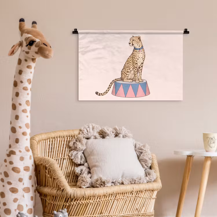 Wandkleed - Dieren - Circus - Illustratie - Vintage - Roze — 5