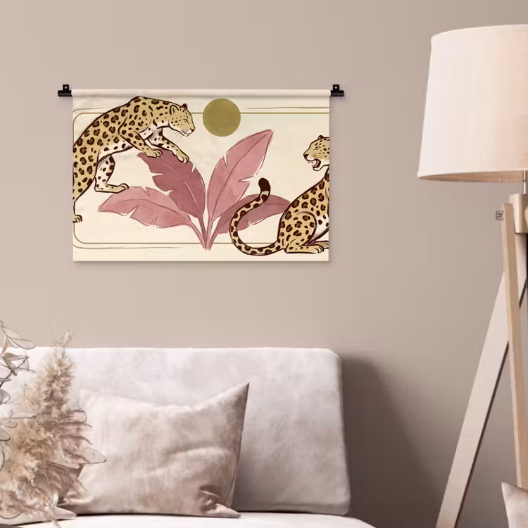 Wandkleed - Dieren - Kat - Jungle - Illustratie - Beige — 2