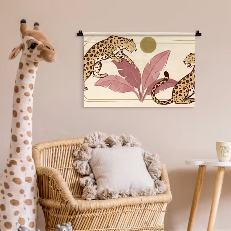 Wandkleed - Dieren - Kat - Jungle - Illustratie - Beige — 5