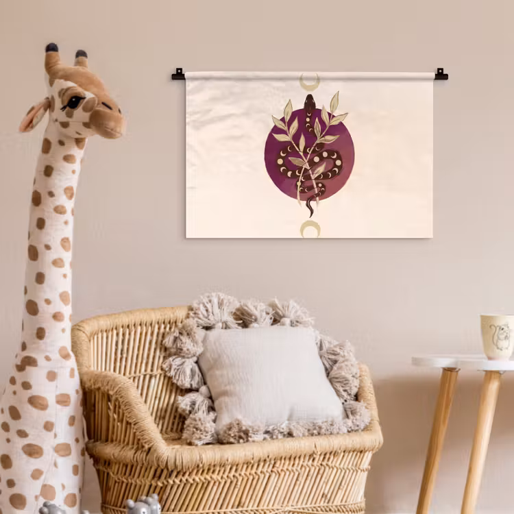 Wandkleed - Dieren - Slang - Maan - Mystiek - Abstract — 5