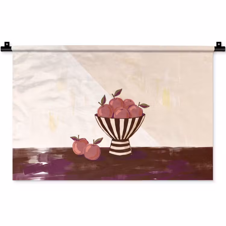 Wandkleed - Eten - Schaal - Stilleven - Modern - Rood — 1