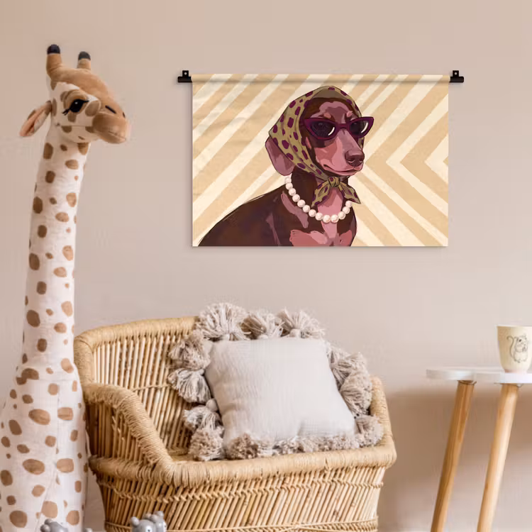 Wandkleed - Hond - Zonnebril - Hoofddoek - Dieren - Modern — 5