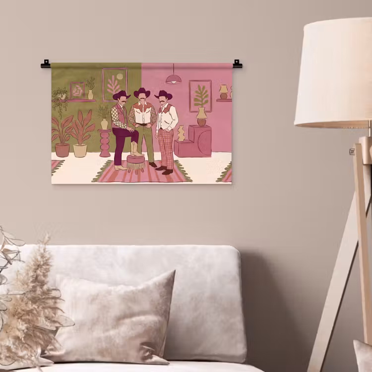 Wandkleed - Mensen - Mannen - Hoeden - Retro - Interieur — 2