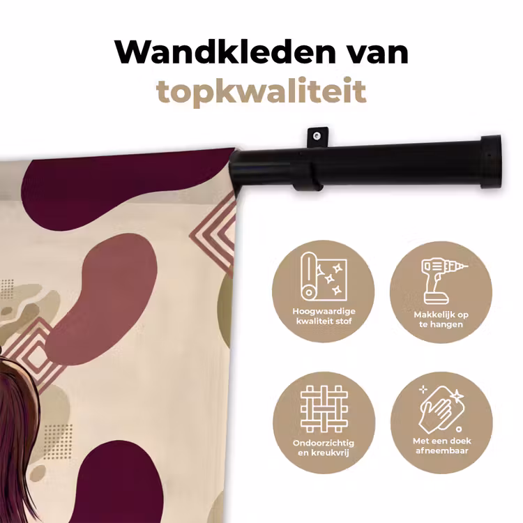 Wandkleed - Mensen - Ruiters - Western - Illustratie - Bruin — 3