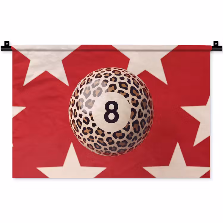 Wandkleed - Spel - Dierenprint - Nummer 8 - Modern - Rood — 1