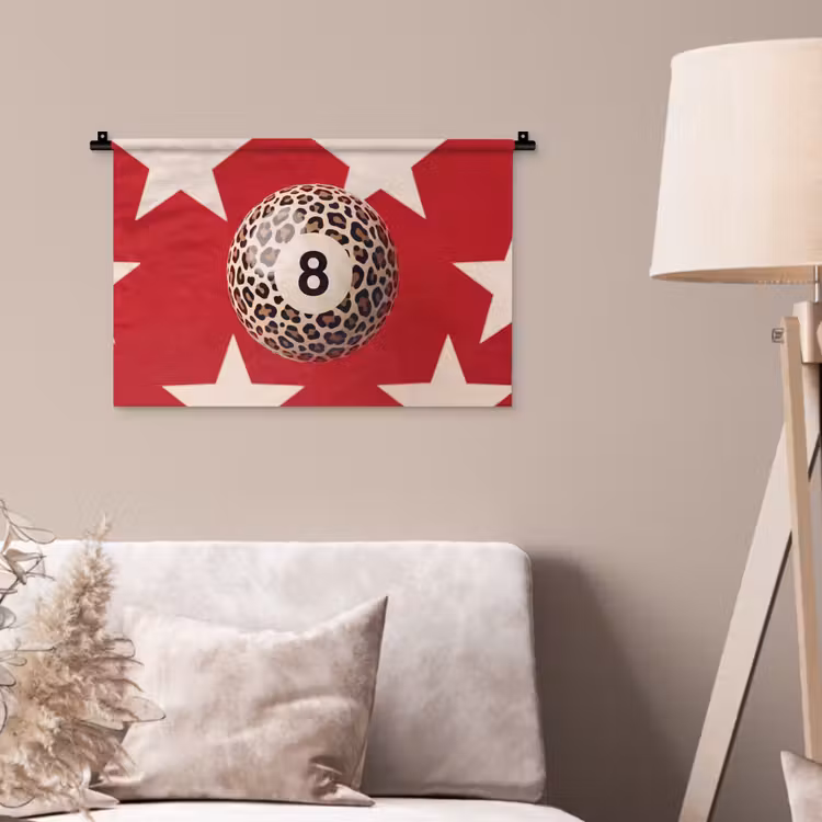 Wandkleed - Spel - Dierenprint - Nummer 8 - Modern - Rood — 2