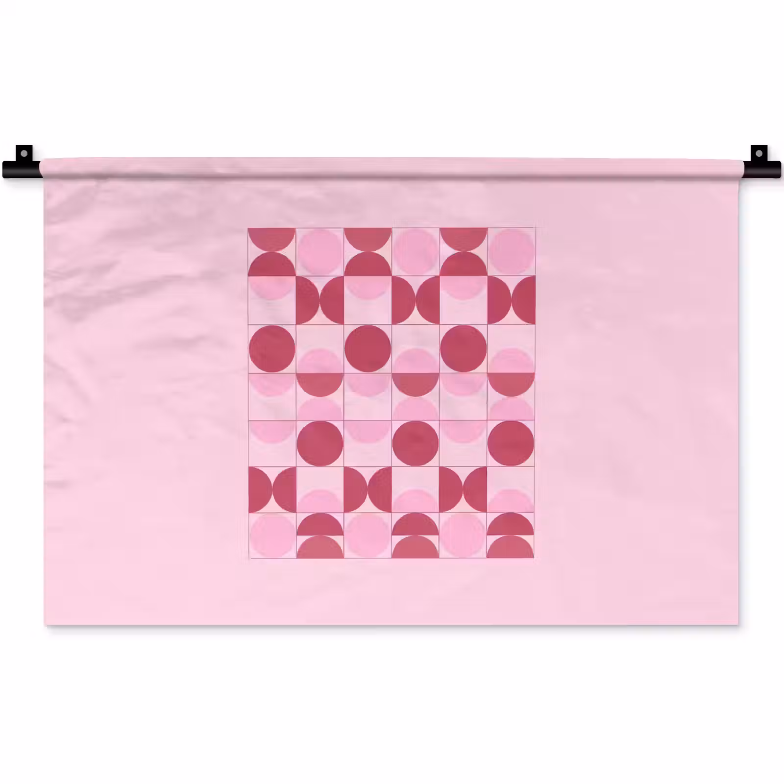 Wandkleed - Abstract - Geometrisch - Cirkels - Roze - Modern — 1