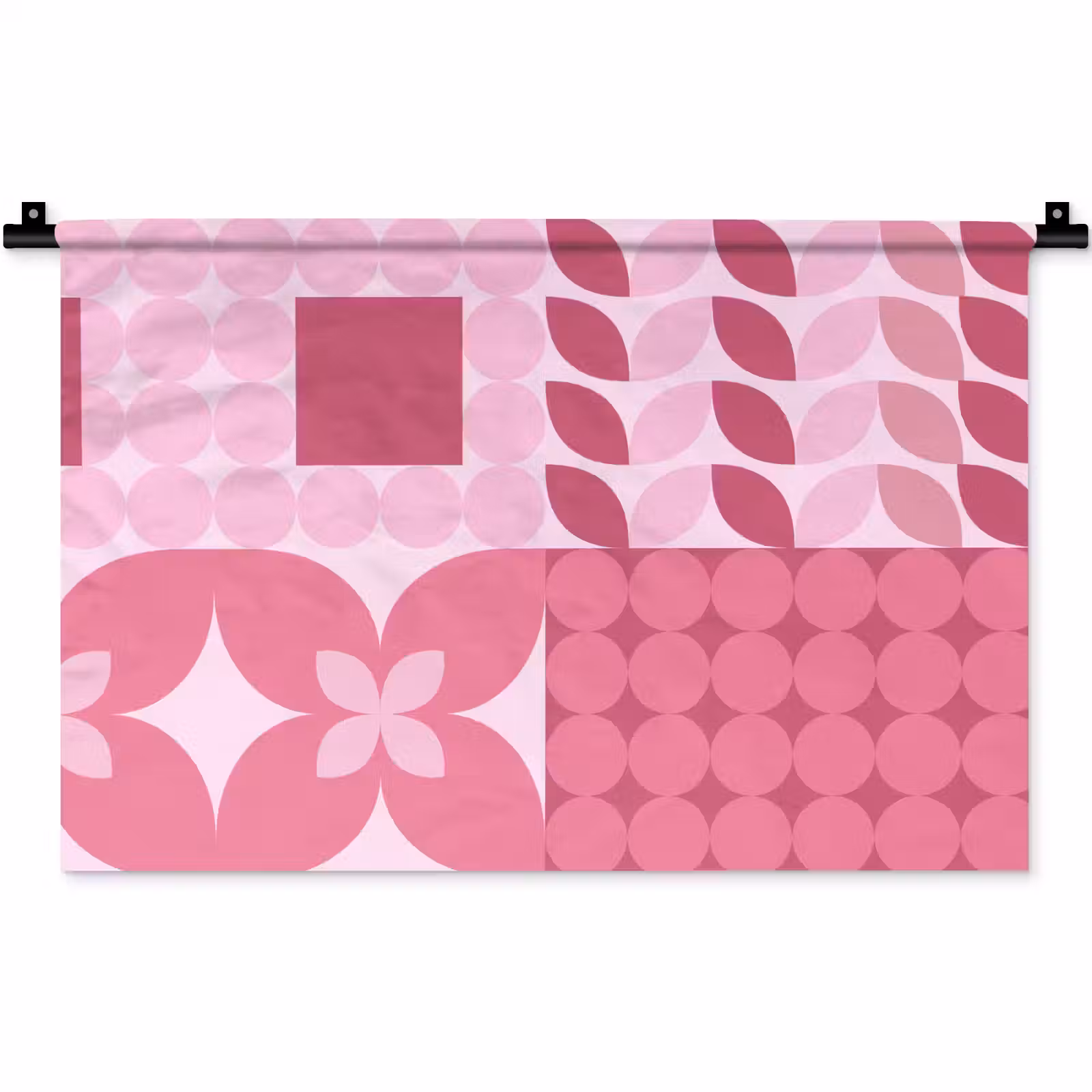 Wandkleed - Abstract - Geometrisch - Patroon - Modern - Roze — 1