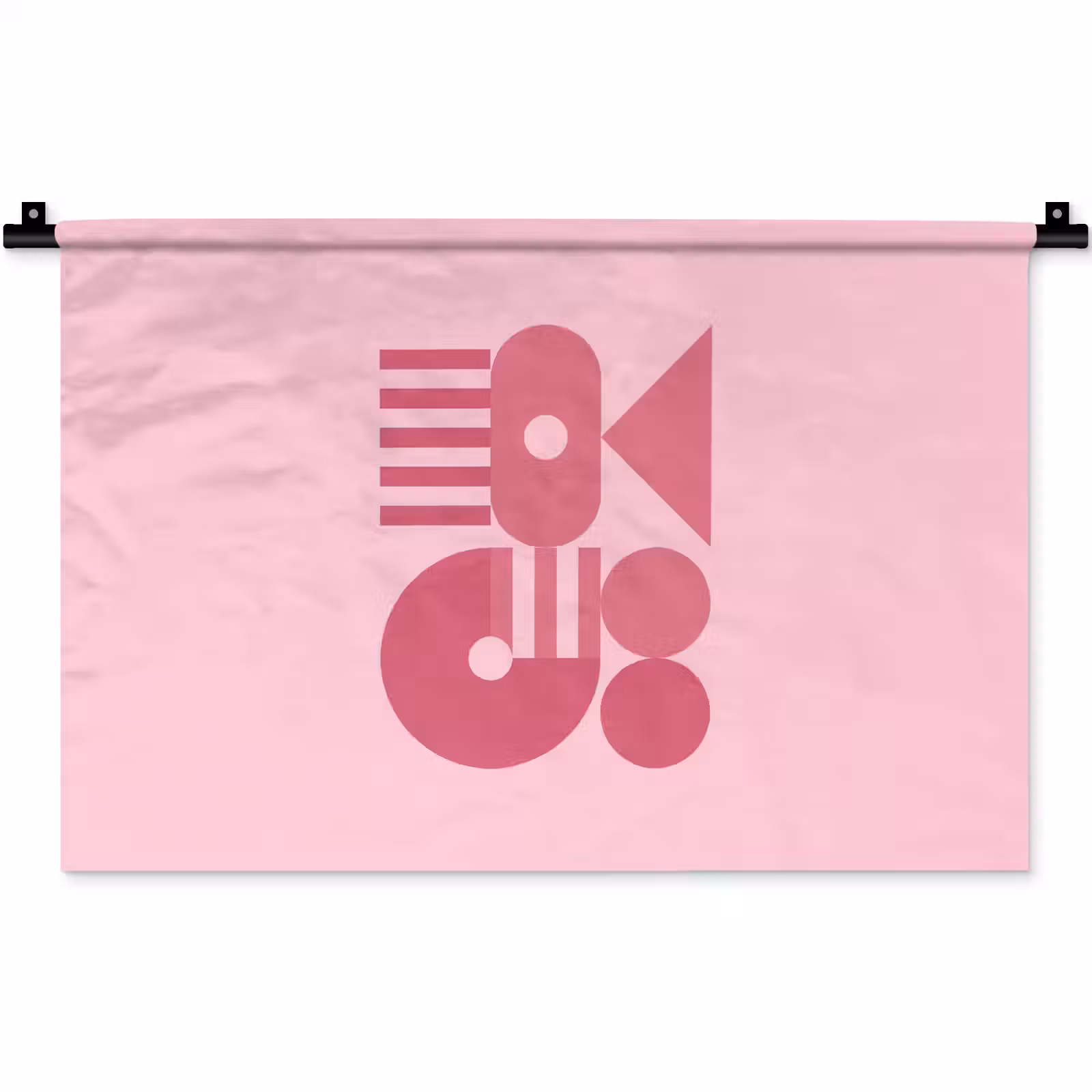 Wandkleed - Abstract - Geometrisch - Vormen - Roze — 1
