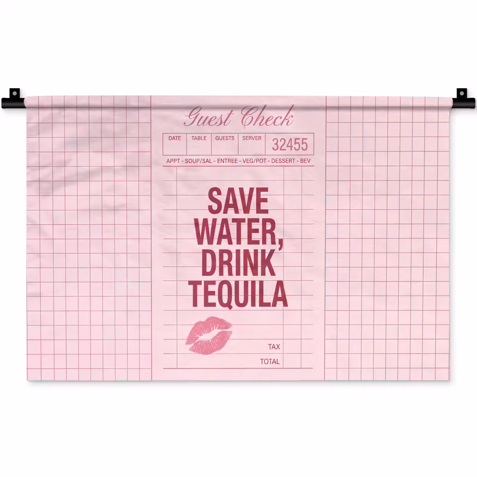 Wandkleed - Humor - Drank - Tekst - Roze — 1