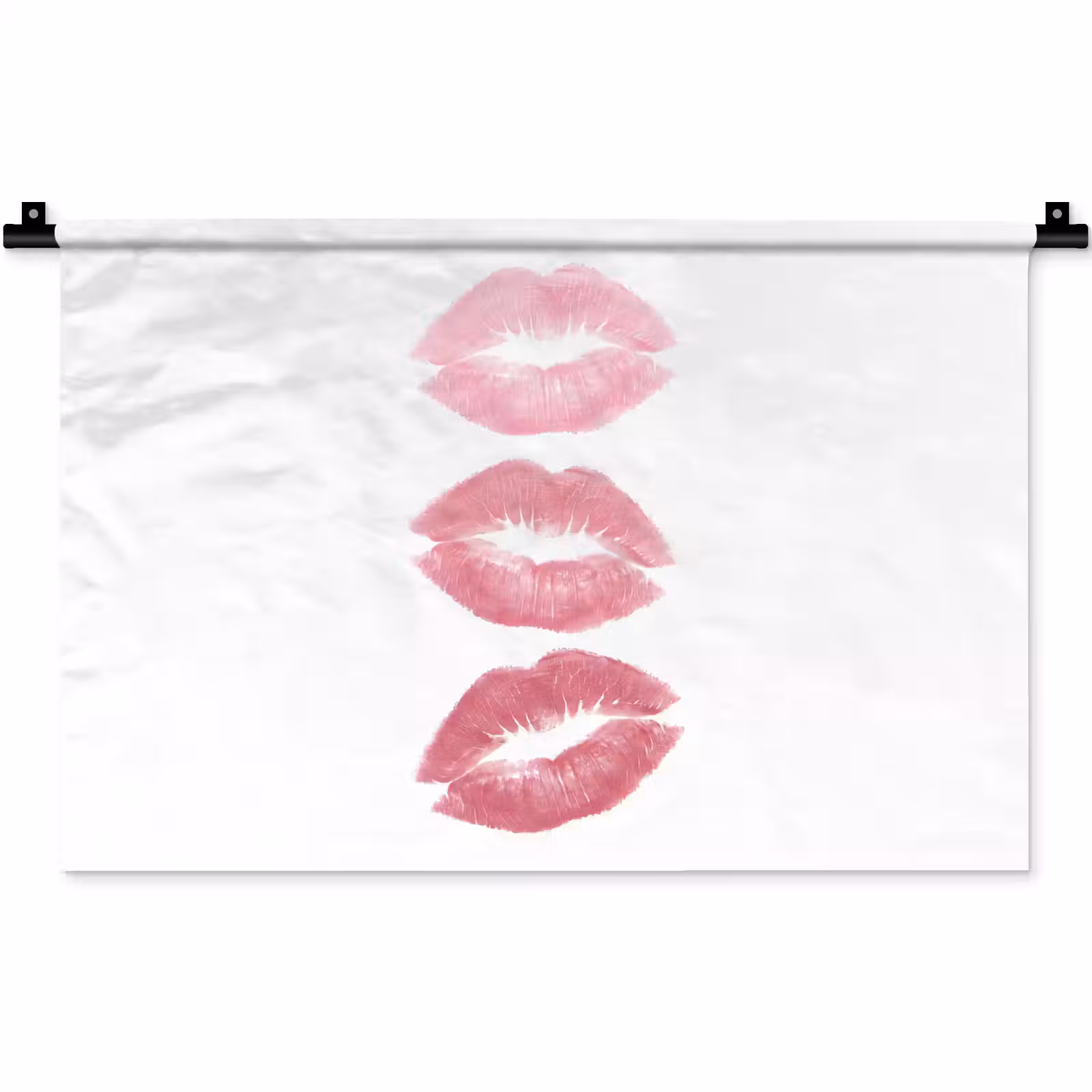 Wandkleed - Lippen - Kusafdruk - Roze - Modern - Abstract — 1