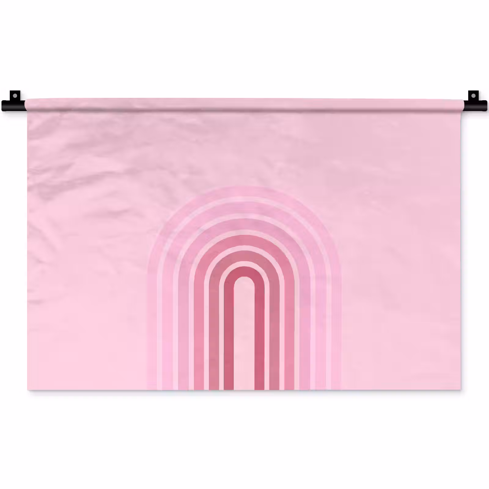 Wandkleed - Regenboog - Roze - Abstract - Modern - Minimalistisch — 1