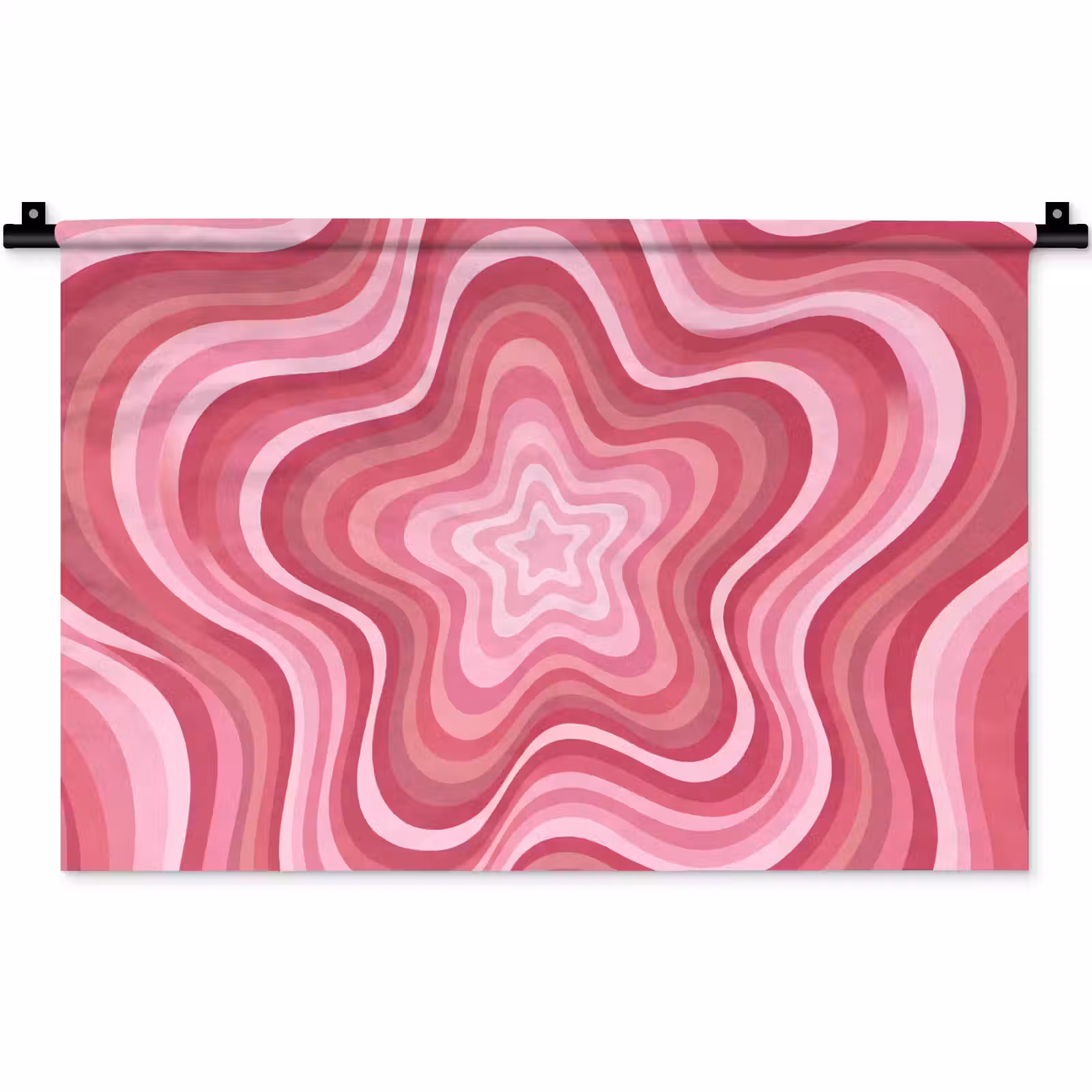 Wandkleed - Ster - Golvend - Abstract - Roze — 1