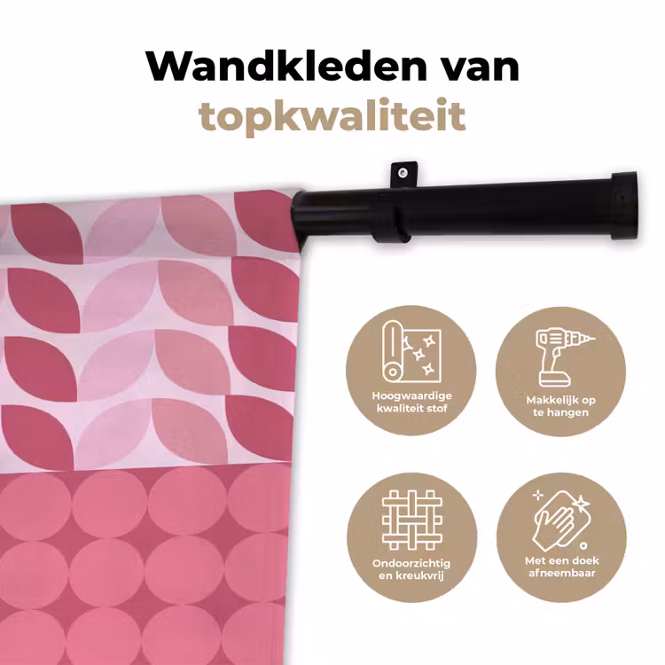 Wandkleed - Abstract - Geometrisch - Patroon - Modern - Roze — 3