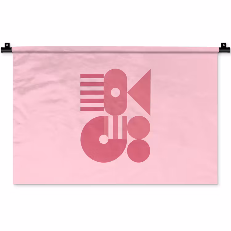 Wandkleed - Abstract - Geometrisch - Vormen - Roze — 1