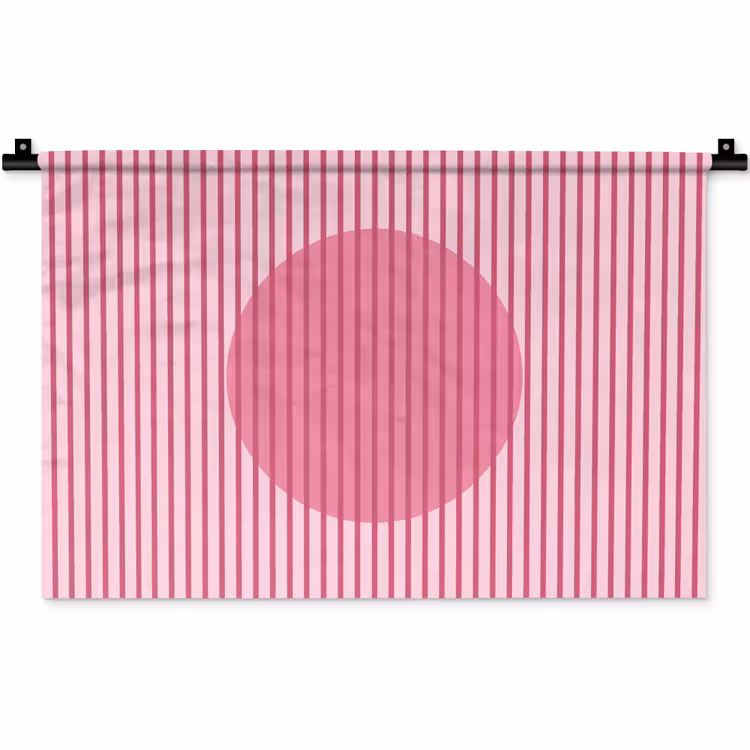 Wandkleed - Abstract - Strepen - Ovaal - Roze - Modern — 1