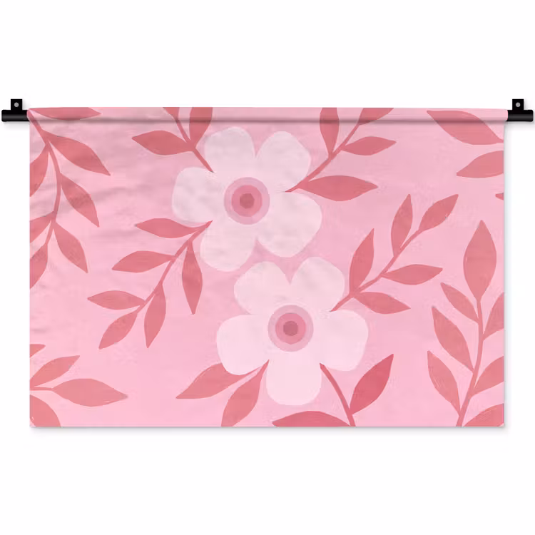 Wandkleed - Bloemen - Abstract - Modern - Roze - Natuur — 1
