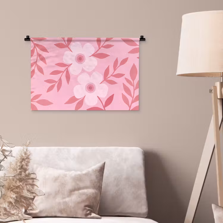 Wandkleed - Bloemen - Abstract - Modern - Roze - Natuur — 2