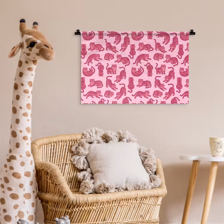 Wandkleed - Dieren - Patroon - Roze - Speels - Cartoon — 5