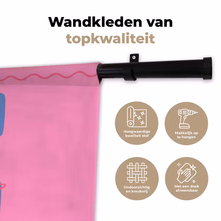 Wandkleed - Drank - Glazen - Proost - Modern - Roze — 3