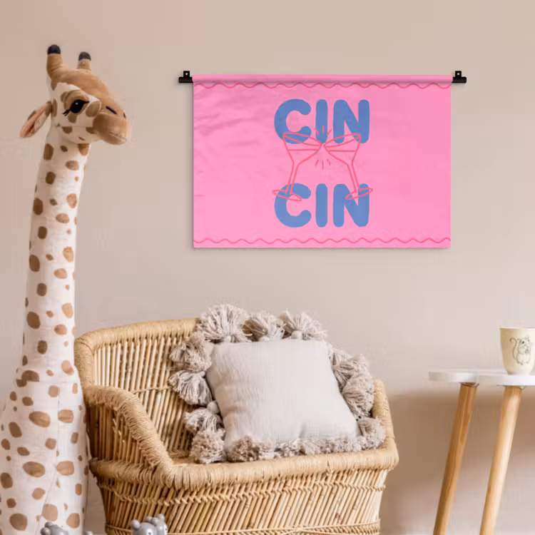 Wandkleed - Drank - Glazen - Proost - Modern - Roze — 5