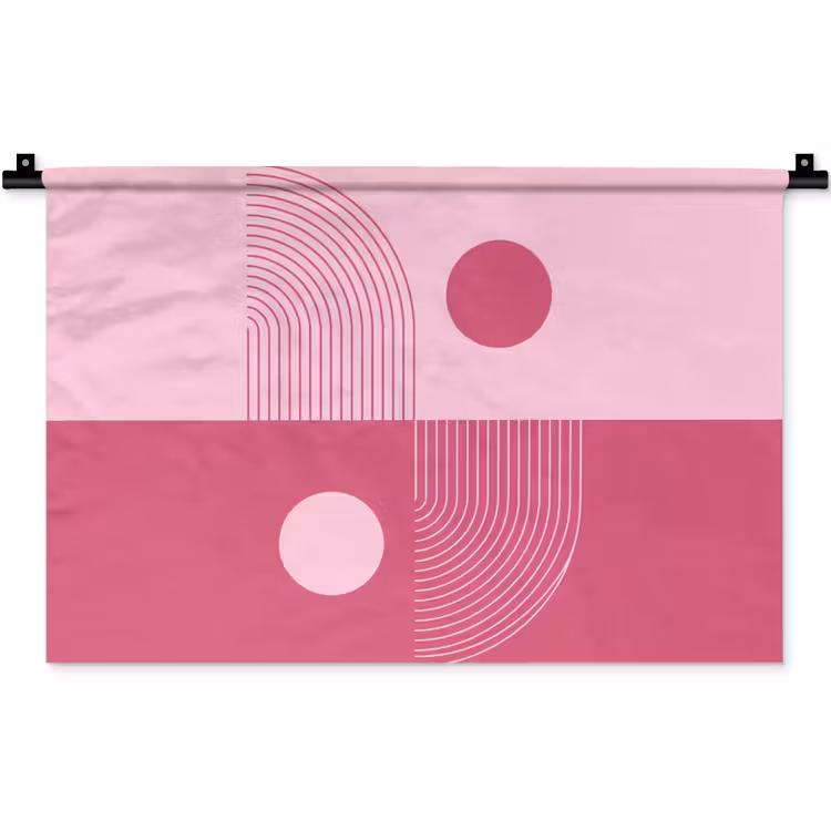 Wandkleed - Geometrie - Patroon - Abstract - Roze - Modern — 1