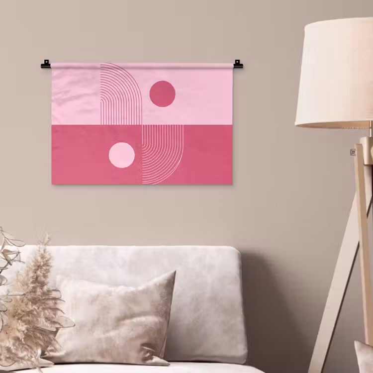 Wandkleed - Geometrie - Patroon - Abstract - Roze - Modern — 2