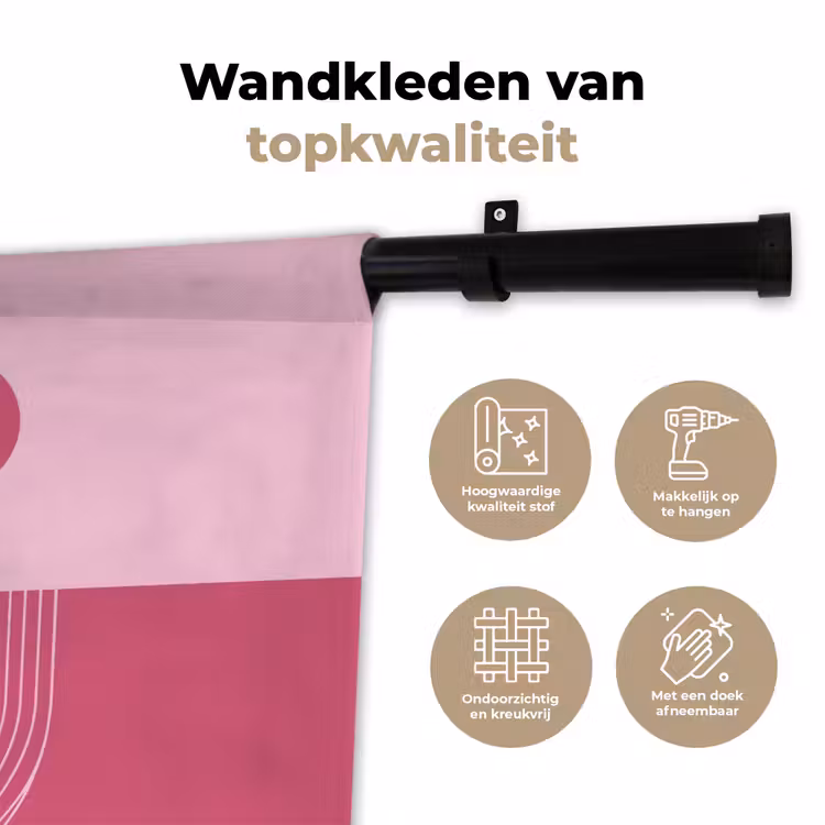 Wandkleed - Geometrie - Patroon - Abstract - Roze - Modern — 3