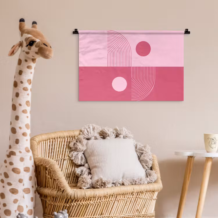Wandkleed - Geometrie - Patroon - Abstract - Roze - Modern — 5