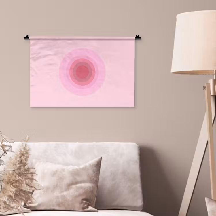 Wandkleed - Patroon - Cirkels - Abstract - Roze - Modern — 2