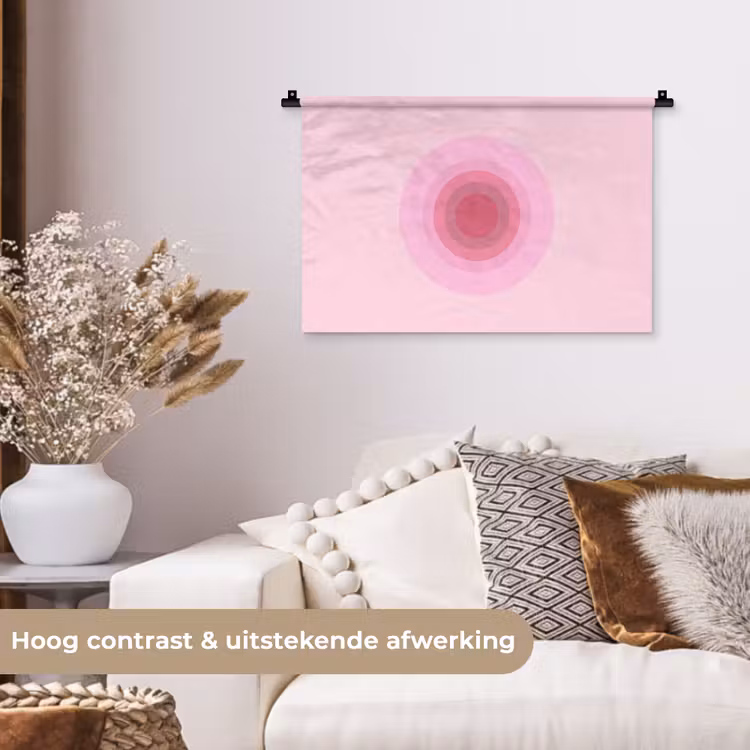 Wandkleed - Patroon - Cirkels - Abstract - Roze - Modern — 4