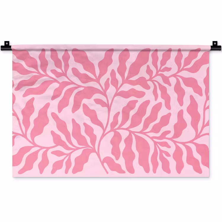 Wandkleed - Planten - Organisch - Abstract - Modern - Roze — 1