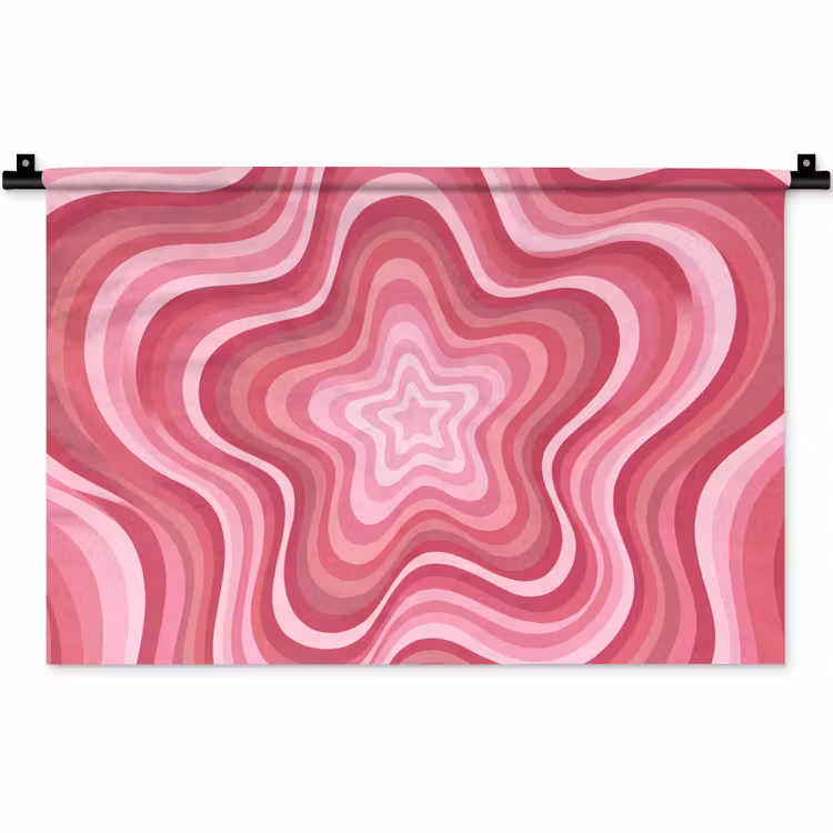Wandkleed - Ster - Golvend - Abstract - Roze — 1