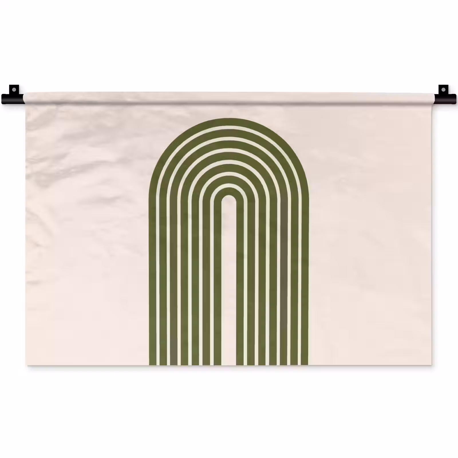 Wandkleed - Abstract - Bogen - Modern - Groen - Kunst — 1