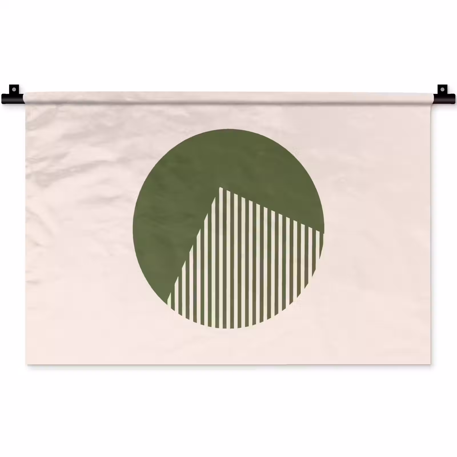 Wandkleed - Cirkel - Strepen - Geometrisch - Abstract - Groen — 1