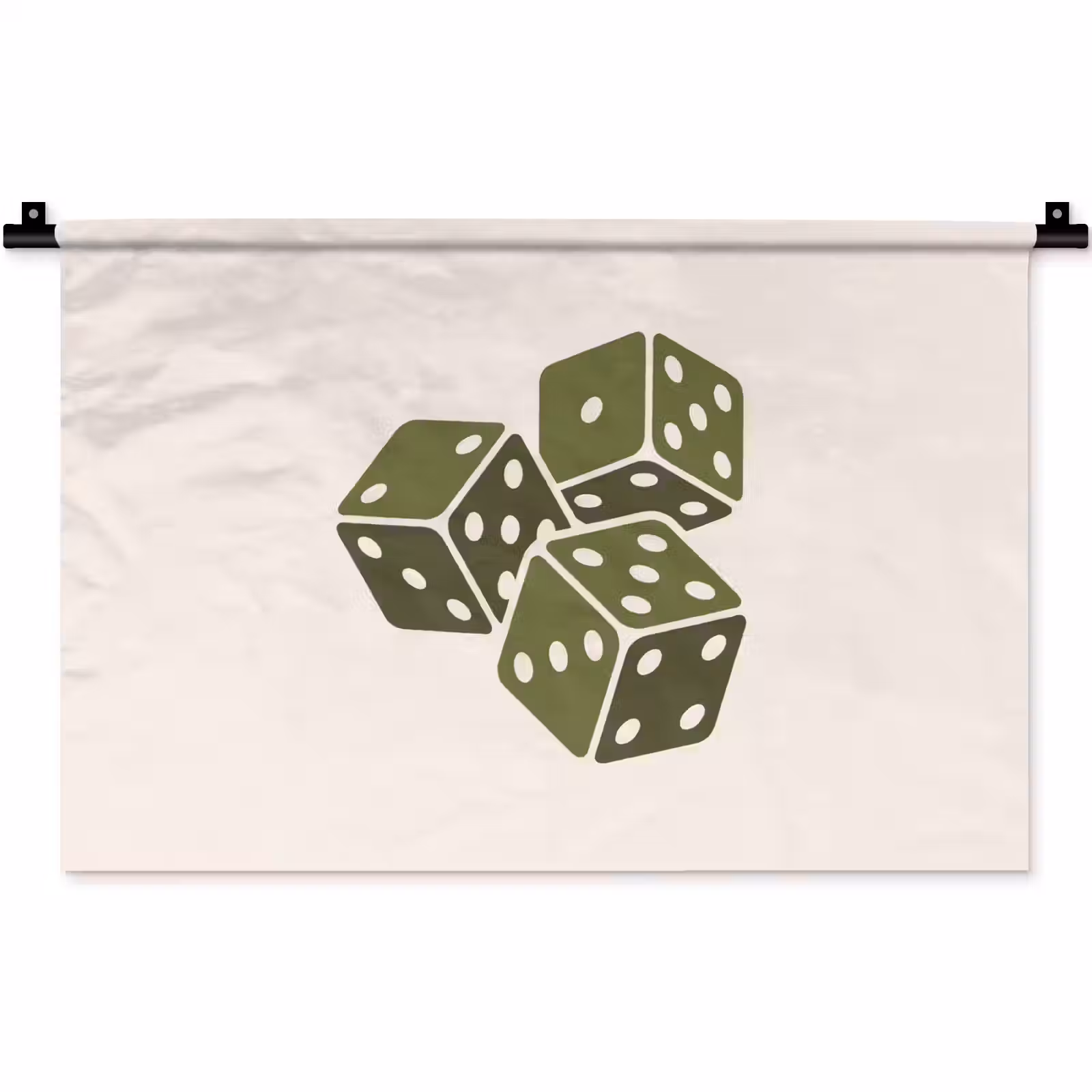 Wandkleed - Dobbelsteen - Spel - Groen - Abstract — 1
