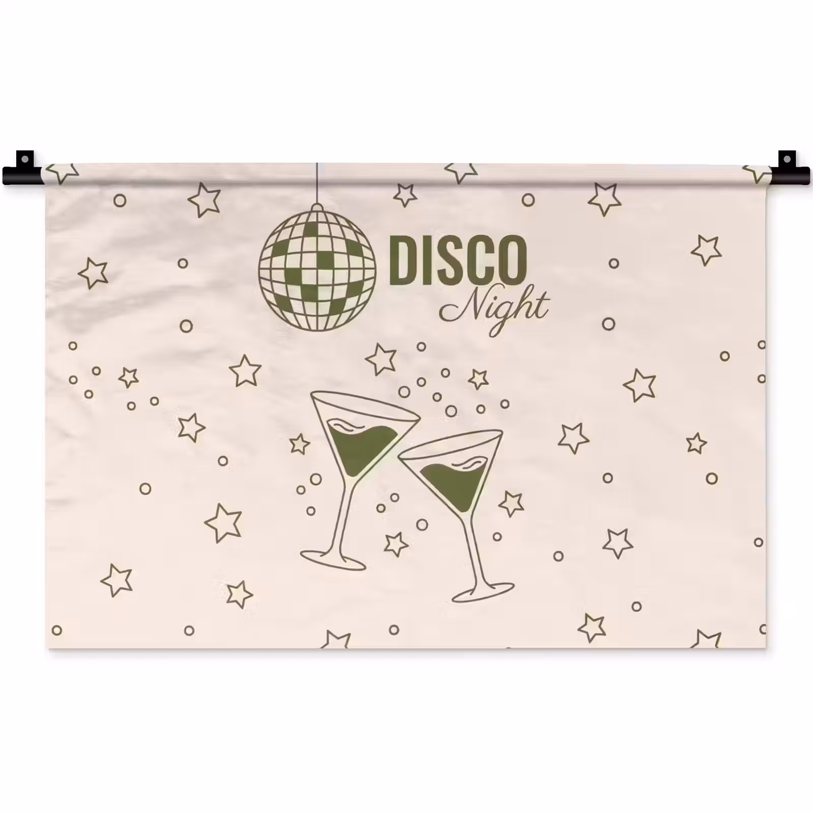 Wandkleed - Feest - Disco - Drank - Illustratie - Groen — 1