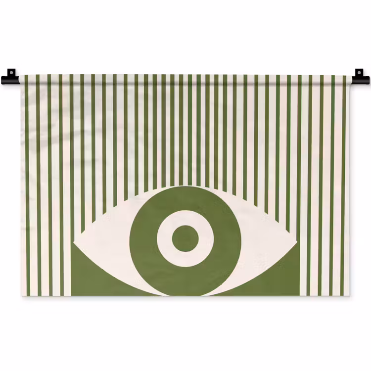 Wandkleed - Abstract - Oog - Strepen - Modern - Groen — 1