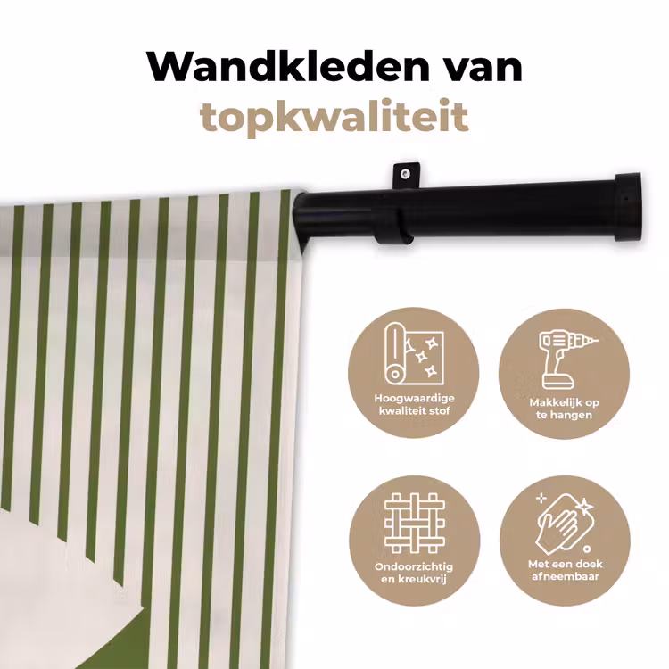 Wandkleed - Abstract - Oog - Strepen - Modern - Groen — 3