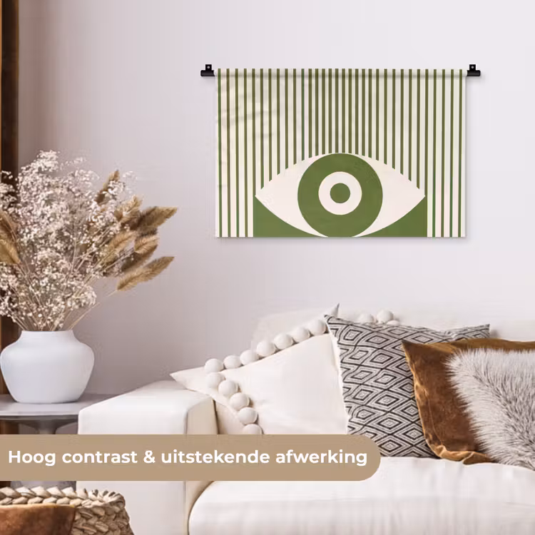 Wandkleed - Abstract - Oog - Strepen - Modern - Groen — 4
