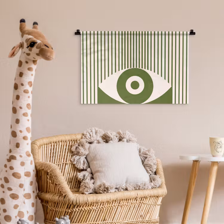 Wandkleed - Abstract - Oog - Strepen - Modern - Groen — 5