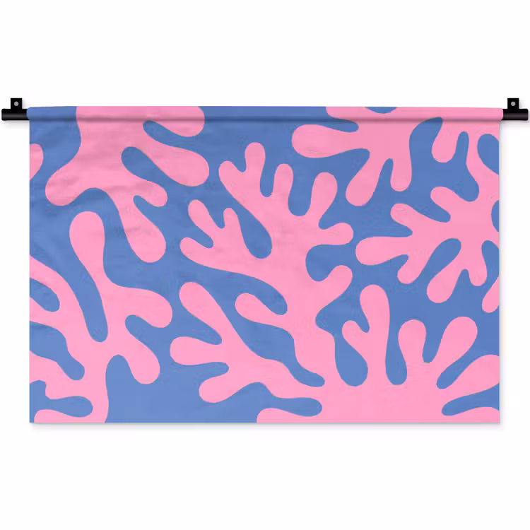 Wandkleed - Abstract - Vormen - Roze - Blauw — 1